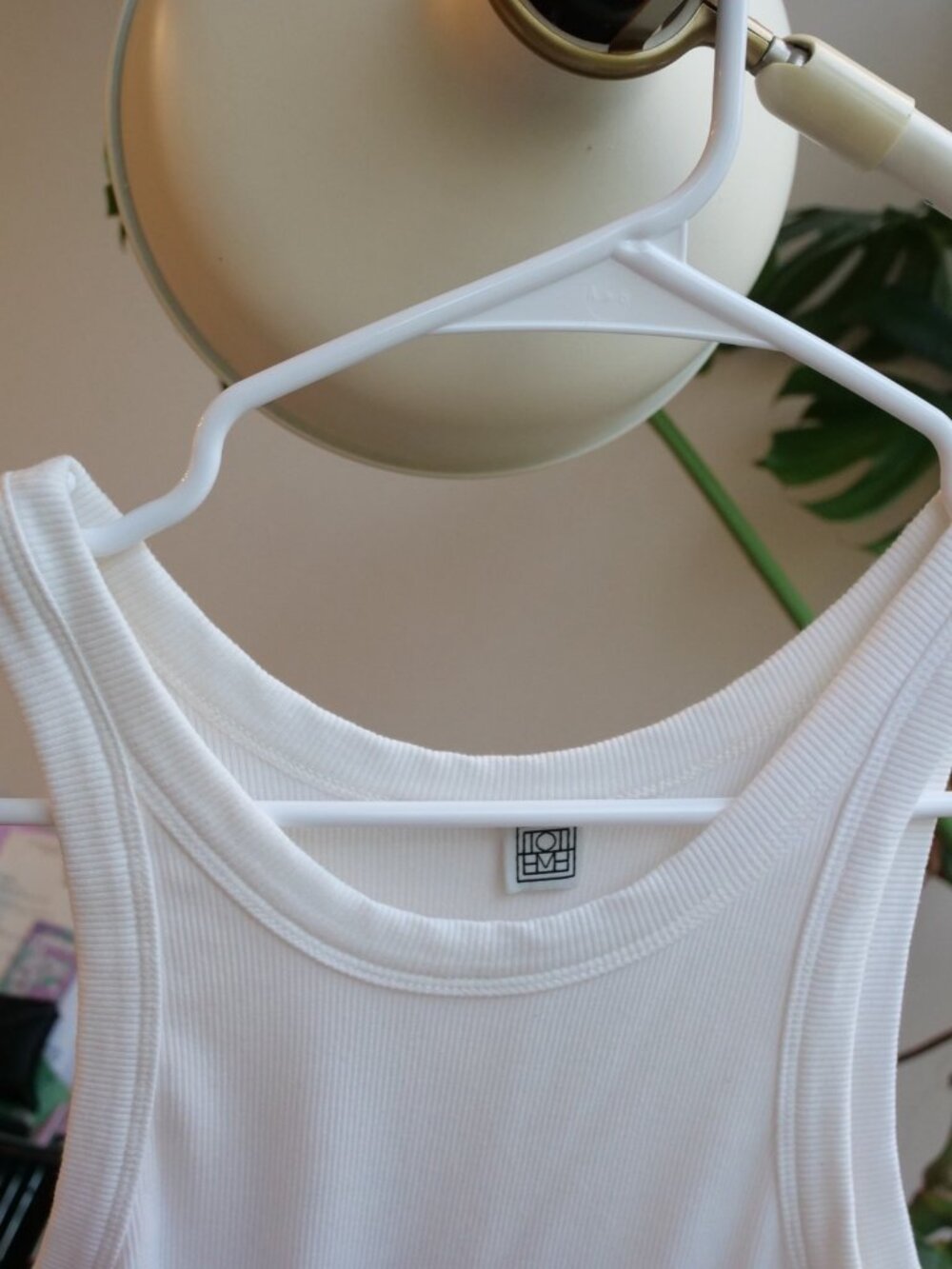 TOTEME White Ribbed Knit Tank Top - Size S